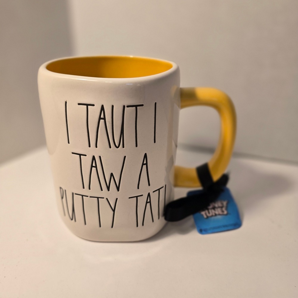 Rae Dunn White and Yellow Looney‎ Tunes Mug